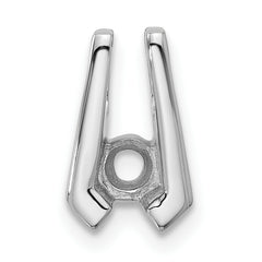 14k White Gold Holds 4.0mm Stone Slide Mounting (No Stone Included) Fits up to 2mm Regular/3mm Fancy or Reversible Omega