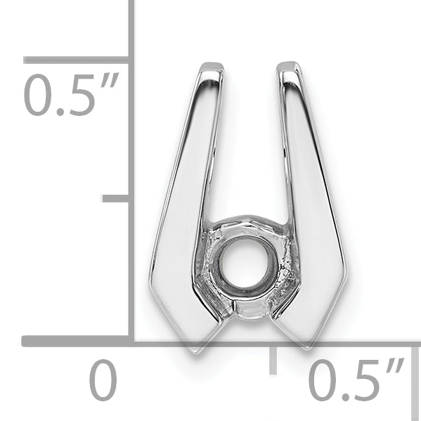 14k White Gold Holds 4.5mm Stone Slide Mounting (No Stone Included) Fits up to 2mm Regular/3mm Fancy or Reversible Omega
