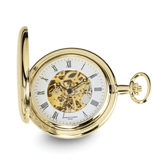 Charles Hubert 14k Gold-finish White Dial Pocket Watch