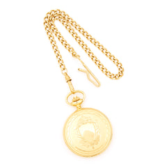 Charles Hubert Gold-finish Off-White Dial with Date Pocket Watch