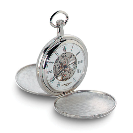Charles Hubert Chrome-finish White Dial Pocket Watch