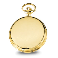 Charles Hubert 14k Gold-finish White Skeleton Dial Pocket Watch