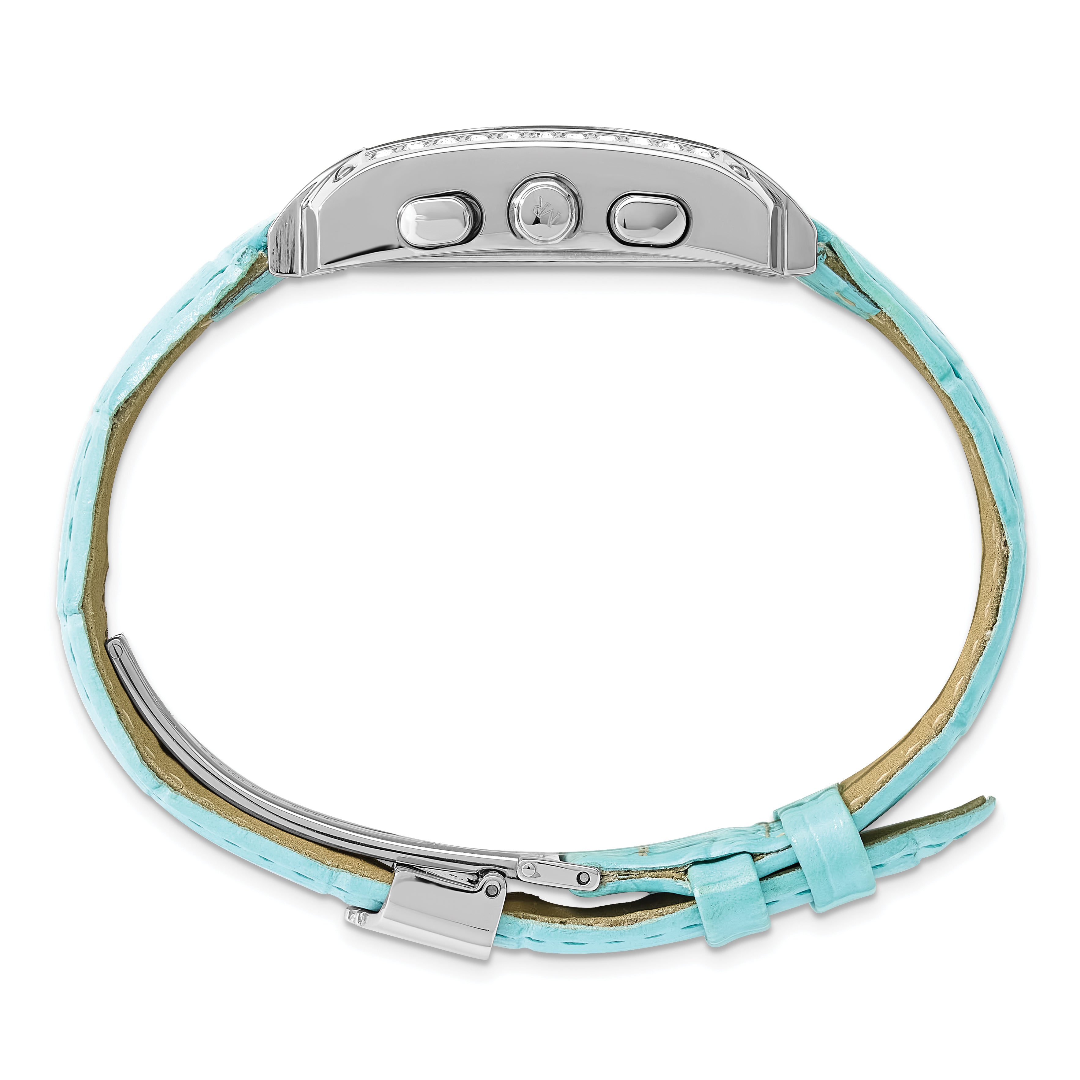 Ladies Mountroyal Blue Leather CZ Chrono Watch