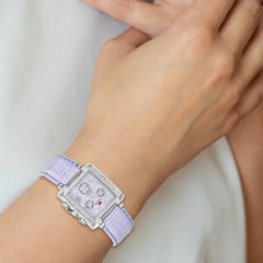 Ladies Mountroyal Lilac Leather CZ Chrono Watch