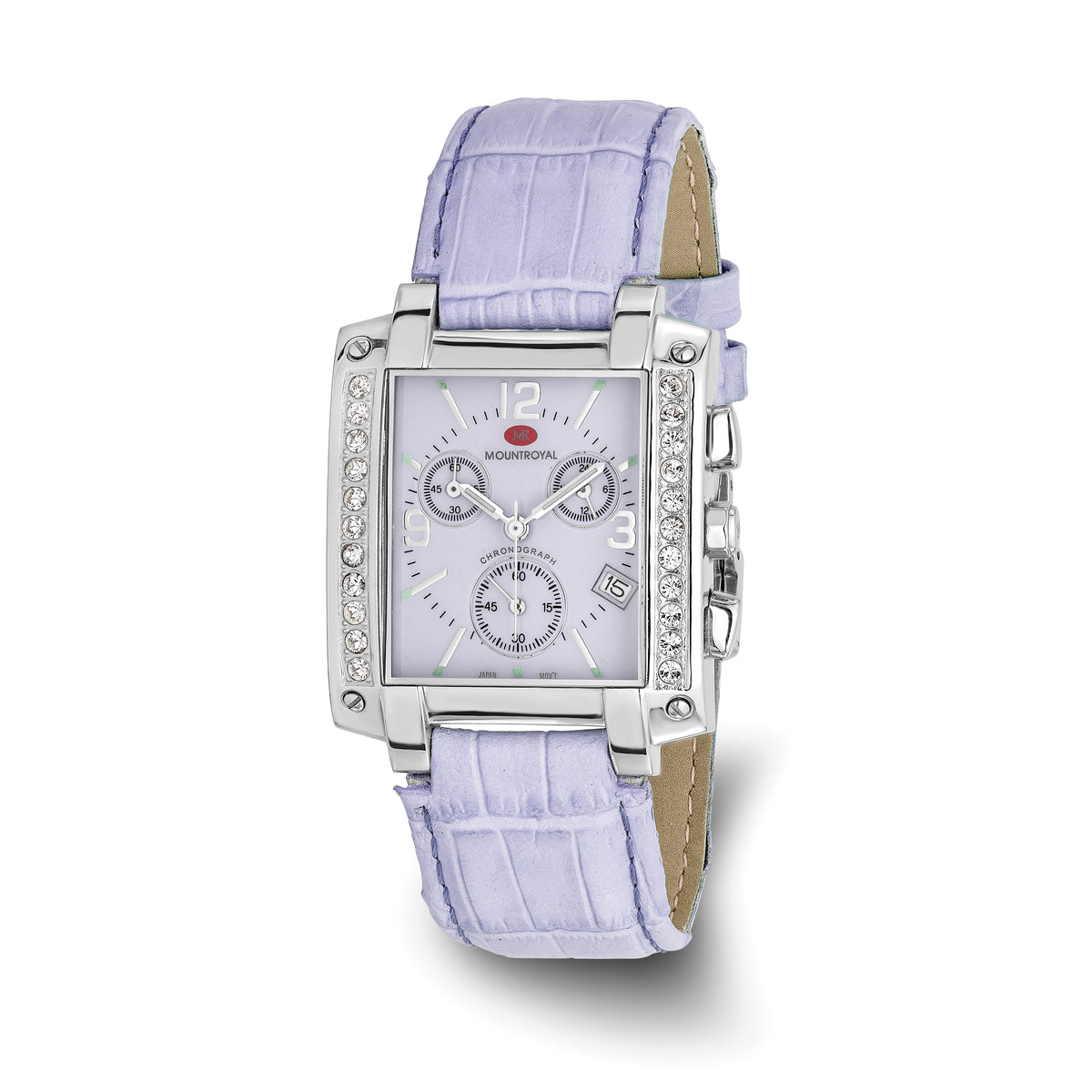 Ladies Mountroyal Lilac Leather CZ Chrono Watch
