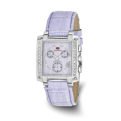 Ladies Mountroyal Lilac Leather CZ Chrono Watch