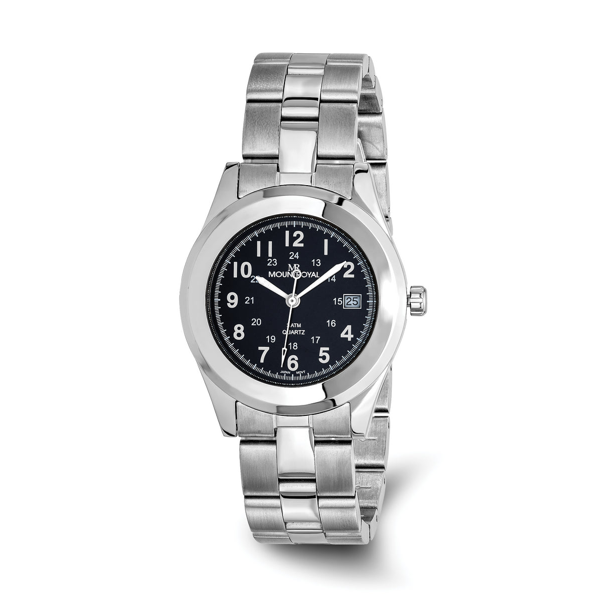 Mens Mountroyal Stainless Steel Black Dial Sport Watch
