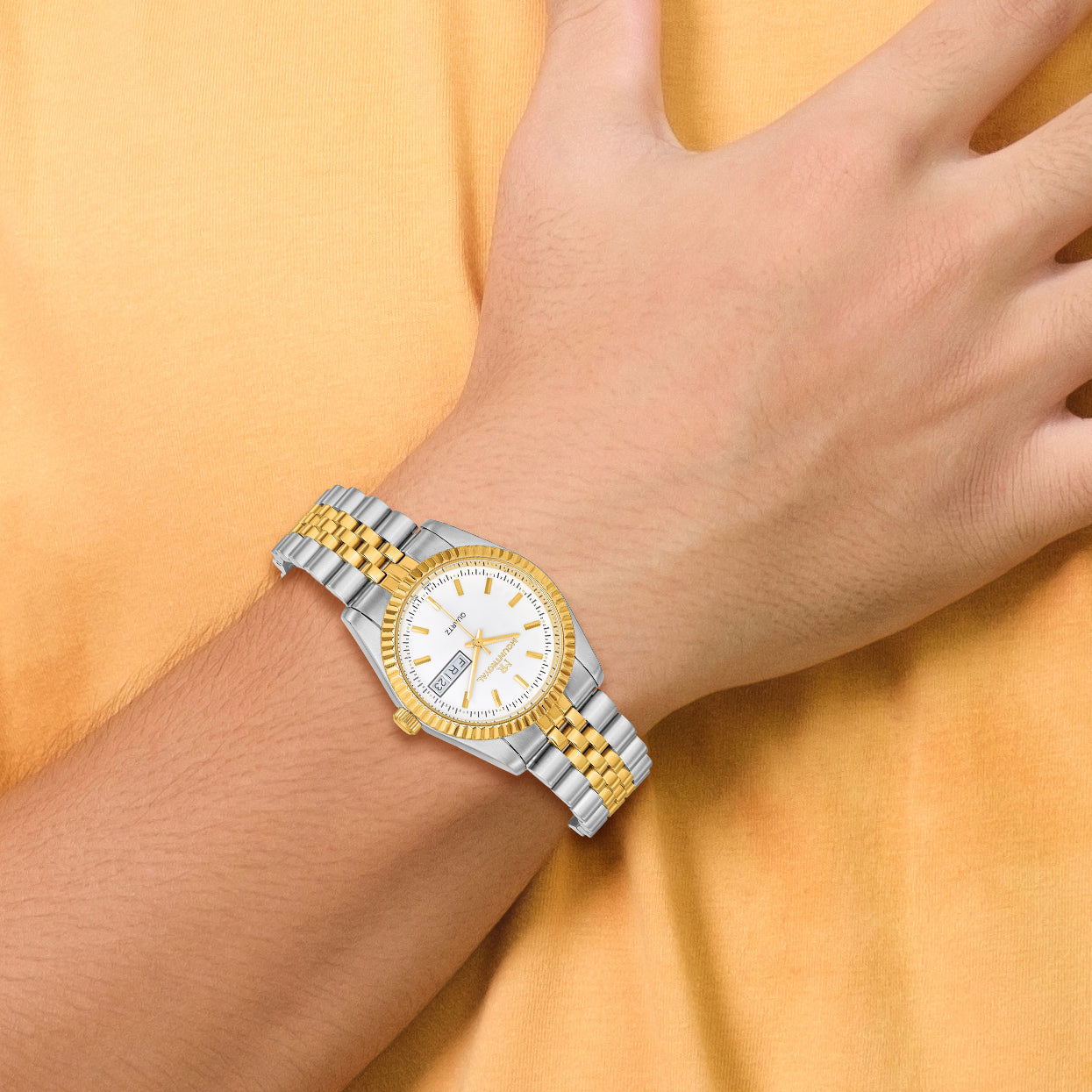 Mens Mountroyal Two-tone IP-plated White Dial Watch