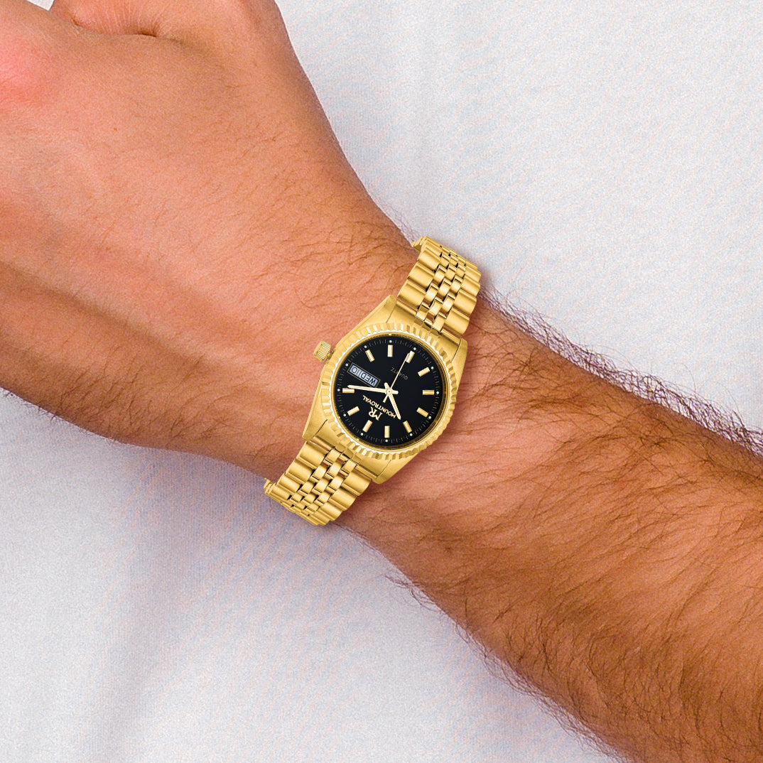 Mens Mountroyal IP-plated Black Dial Watch