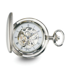 Charles Hubert Chrome-finish White Skeleton Dial Pocket Watch