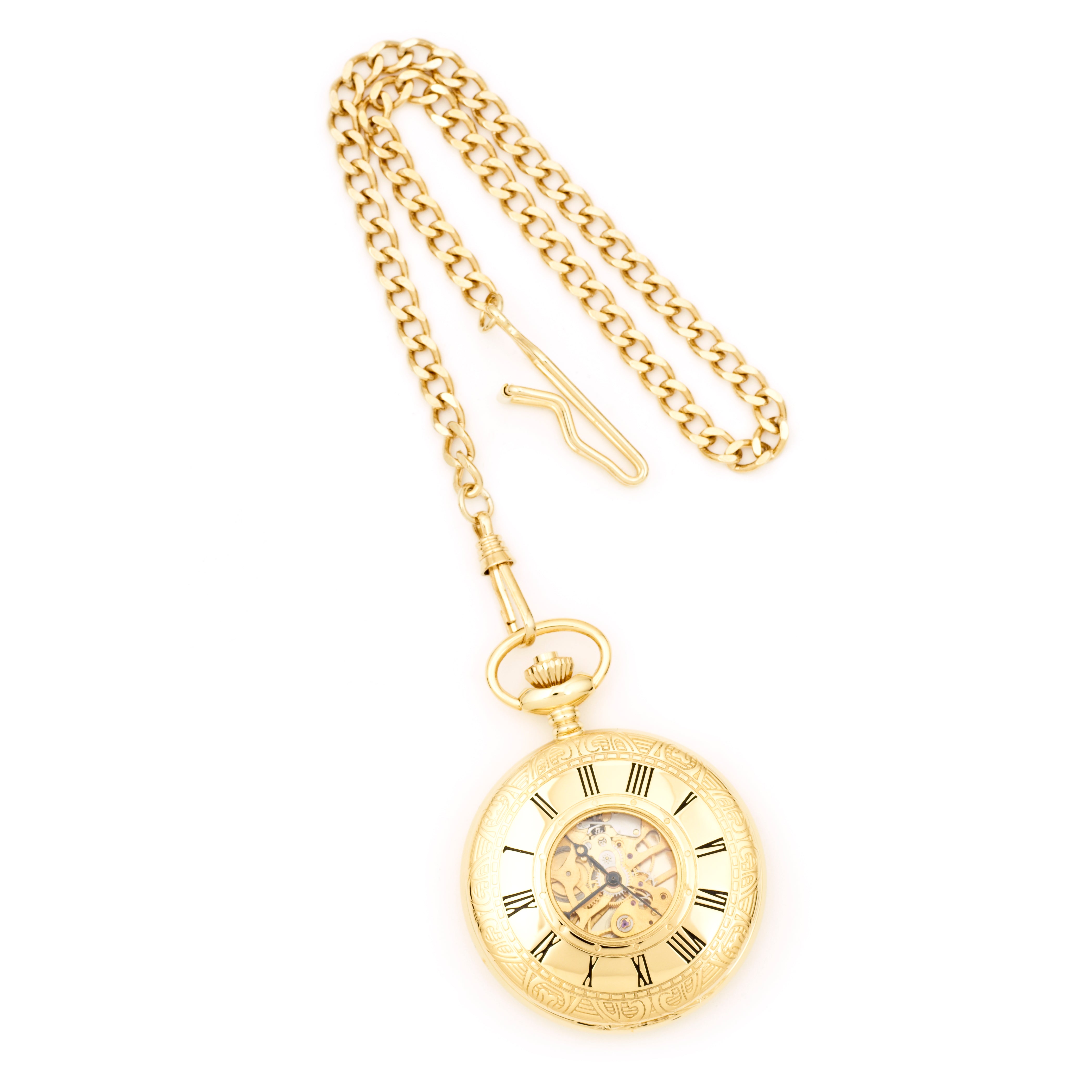 Charles Hubert Gold-finish White Dial Pocket Watch