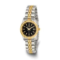 Ladies Mountroyal Two-tone IP-plated Black Dial Watch