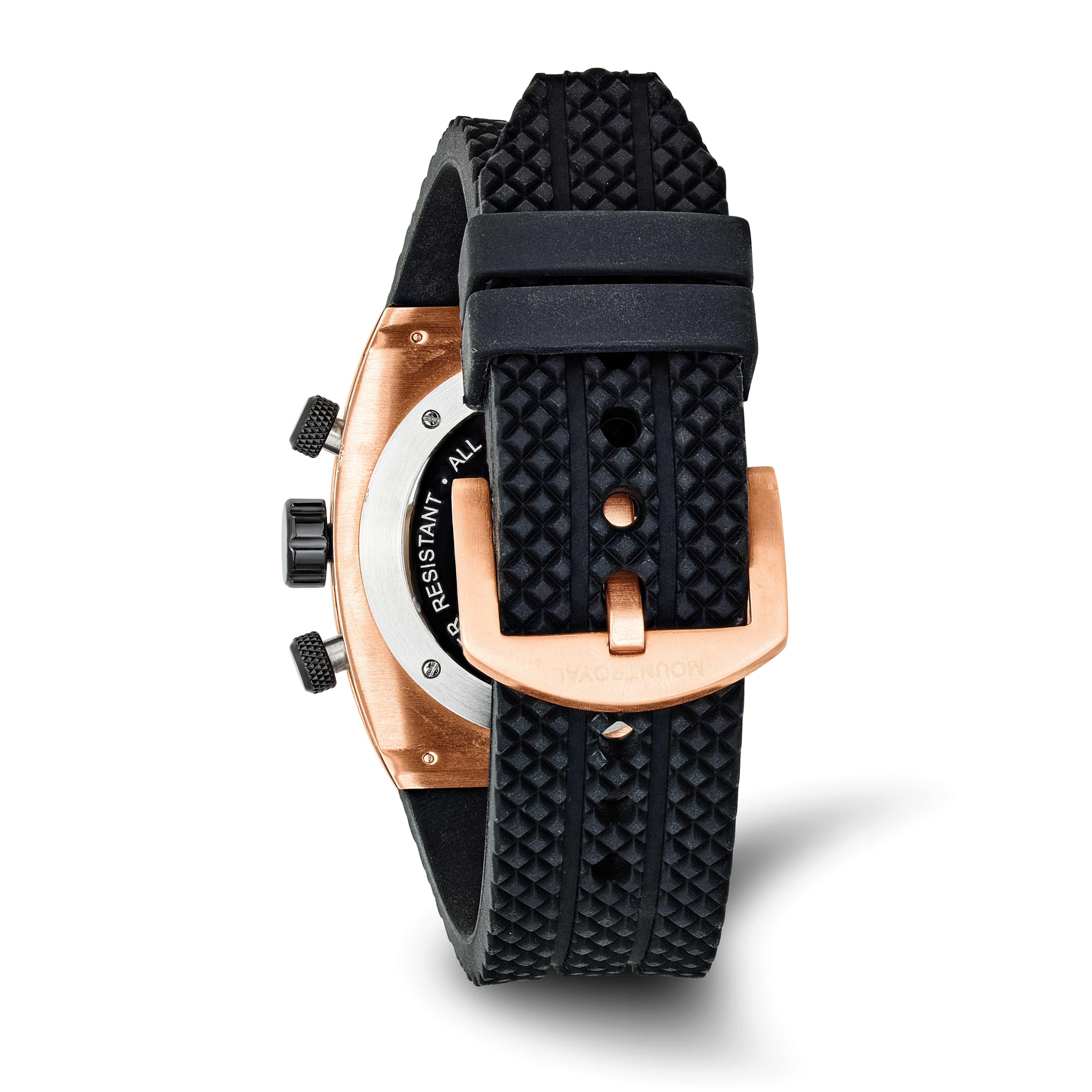 Mens Mountroyal Chrono Rose IP-plated Polyurethane Band 43x47mm Watch