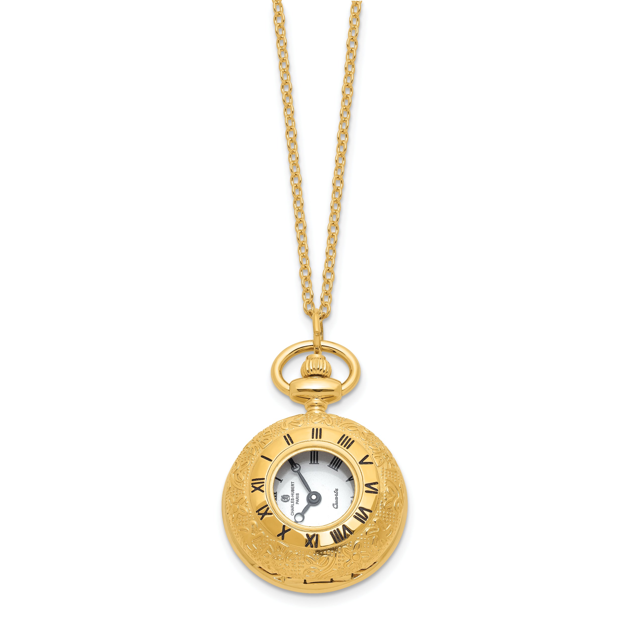 Ladies Charles Hubert Gold-finish Brass Pendant Watch