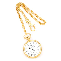Charles Hubert IP-plated Stainless Open Face Pocket Watch