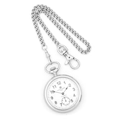 Charles Hubert Stainless Steel Open Face Pocket Watch
