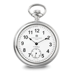 Charles Hubert Stainless Steel Open Face Pocket Watch