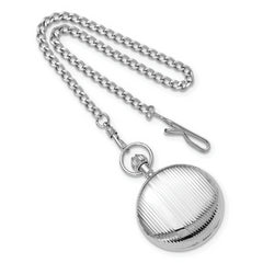 Charles Hubert Chrome-finish Brass Striped Pocket Watch