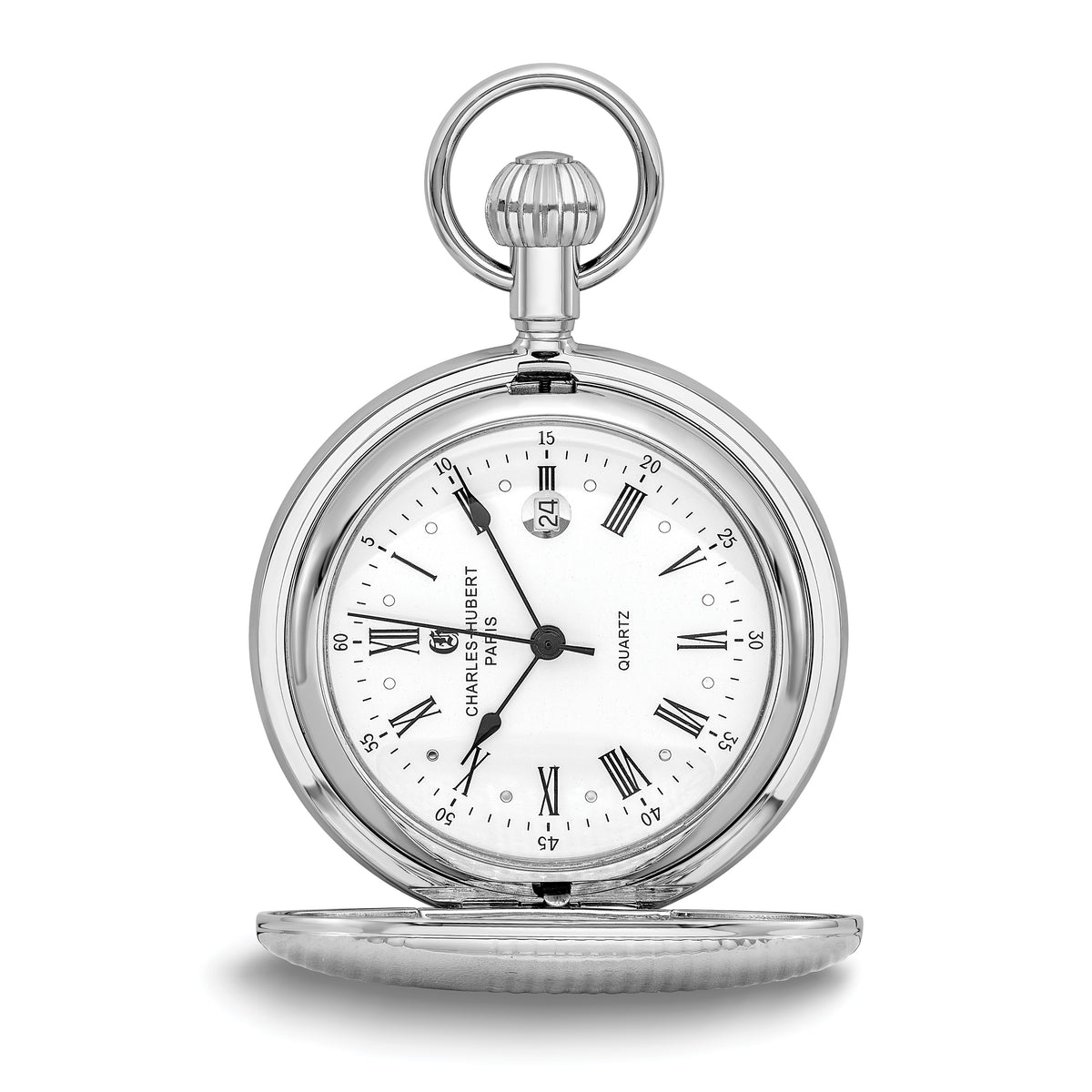 Charles Hubert Chrome-finish Brass Striped Pocket Watch