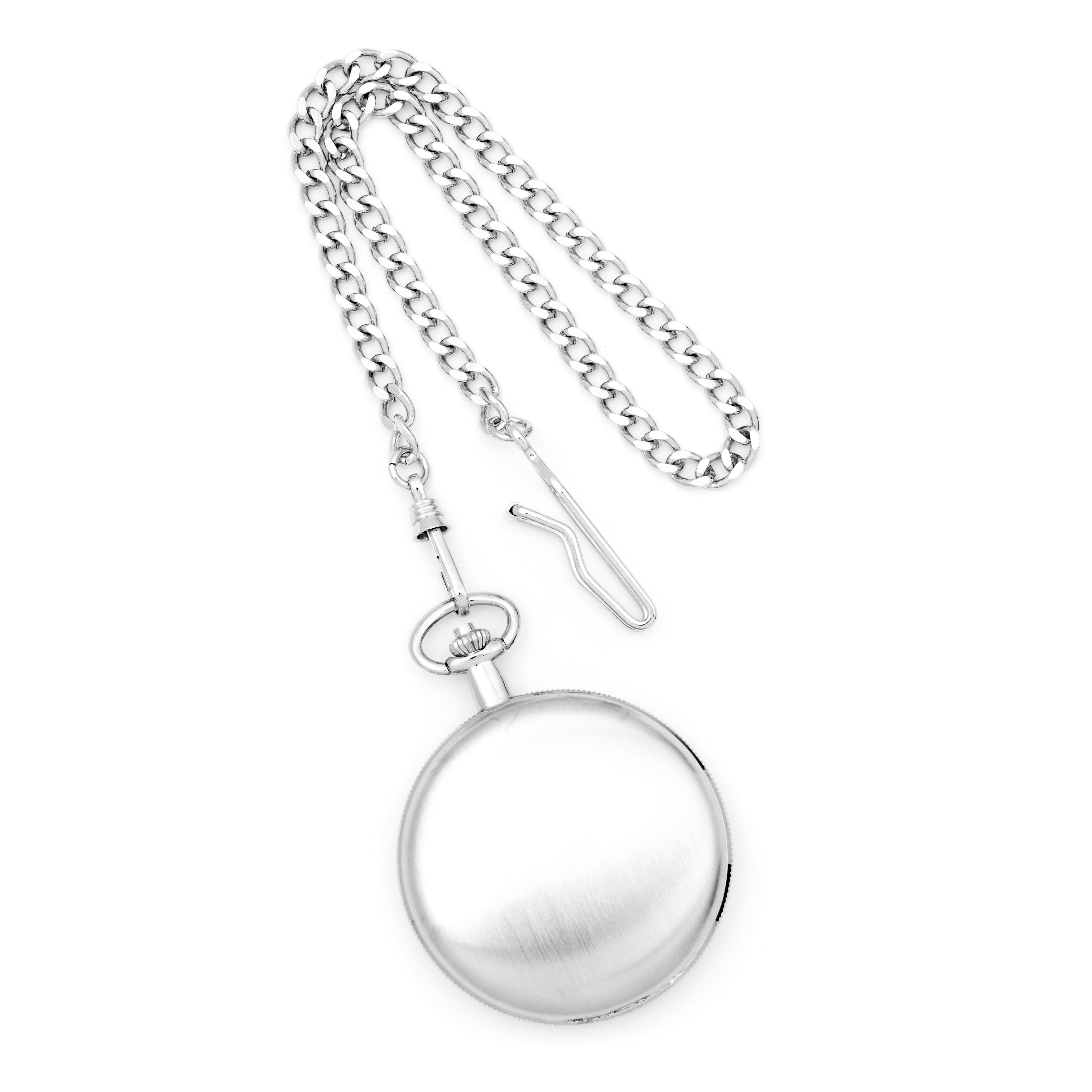 Charles Hubert Satin Chrome-finish Brass Pocket Watch