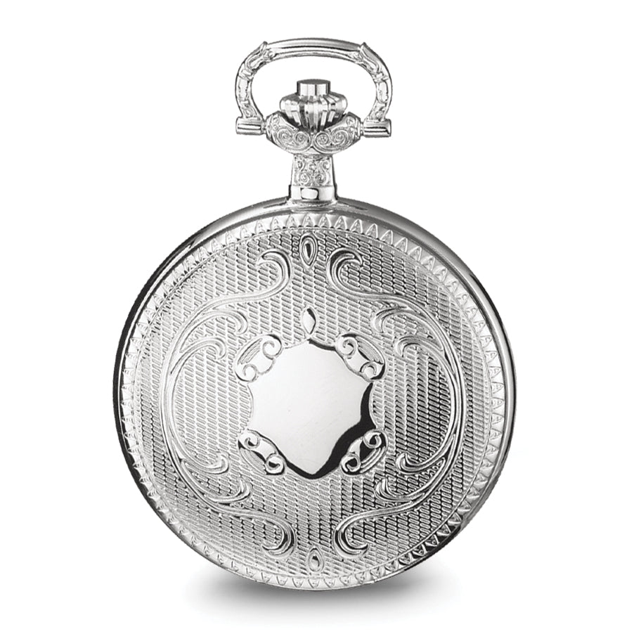 Charles Hubert Chrome-finish Brass w/Shield Pocket Watch