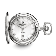 Charles Hubert Chrome-finish Brass w/Shield Pocket Watch