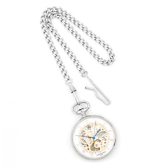 Charles Hubert Chrome-finish Brass Open Face Pocket Watch