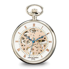 Charles Hubert Chrome-finish Brass Open Face Pocket Watch