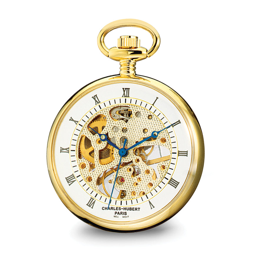 Charles Hubert Gold-finish Brass Open Face Pocket Watch