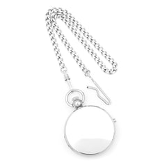 Charles Hubert Chrome-finish Brass Photo Insert Pocket Watch