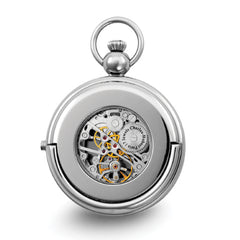 Charles Hubert Chrome-finish Brass 2-Photo Insert Pocket Watch
