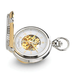 Charles Hubert Gold-finish 2-tone Brass 2-Photo Insert Pocket Watch
