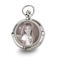 Charles Hubert Chrome-finish Brass 2-Photo Insert Pocket Watch
