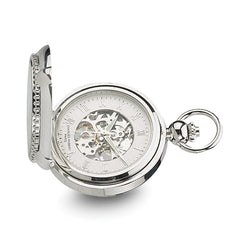 Charles Hubert Chrome-finish Brass 2-Photo Insert Pocket Watch