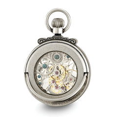 Charles Hubert Antique Chrome-finish Brass Skeleton Pocket Watch