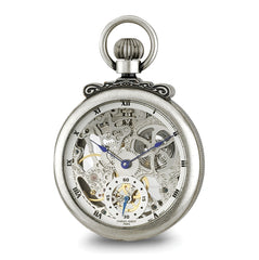 Charles Hubert Antique Chrome-finish Brass Skeleton Pocket Watch