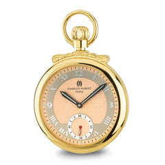 Charles Hubert Gold-finish Champagne Dial Open Face Pocket Watch