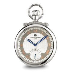 Charles Hubert Polished Finish Off-white Dial Open Face Pocket Watch