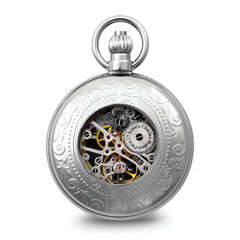 Charles Hubert Chrome-finish Brass Window Cover Pocket Watch