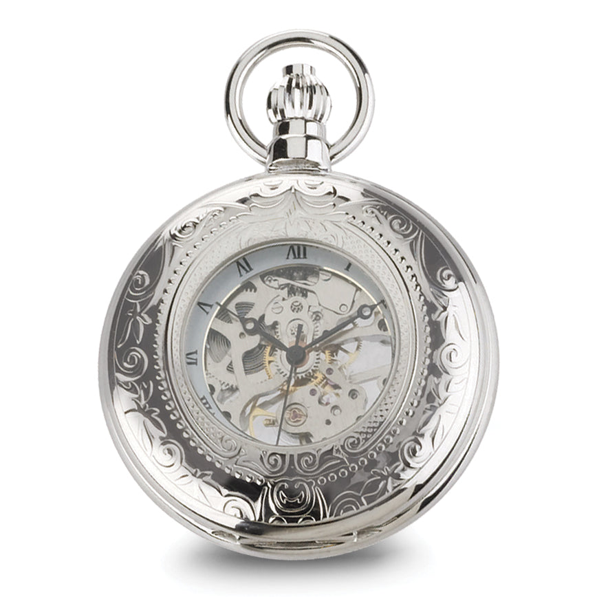 Charles Hubert Chrome-finish Brass Window Cover Pocket Watch