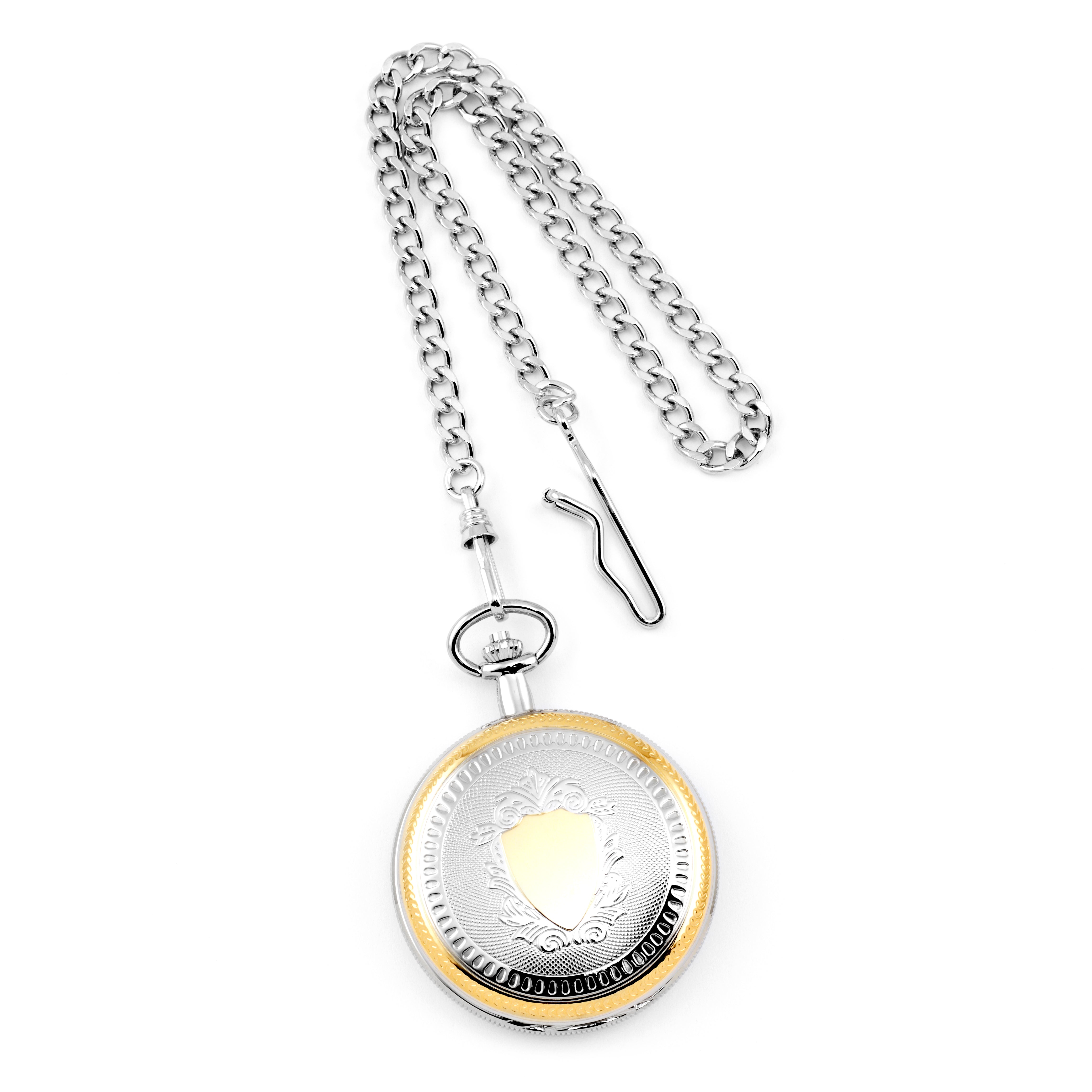 Charles Hubert Gold-finish Brass Two-tone Skeleton Dial Pocket Watch