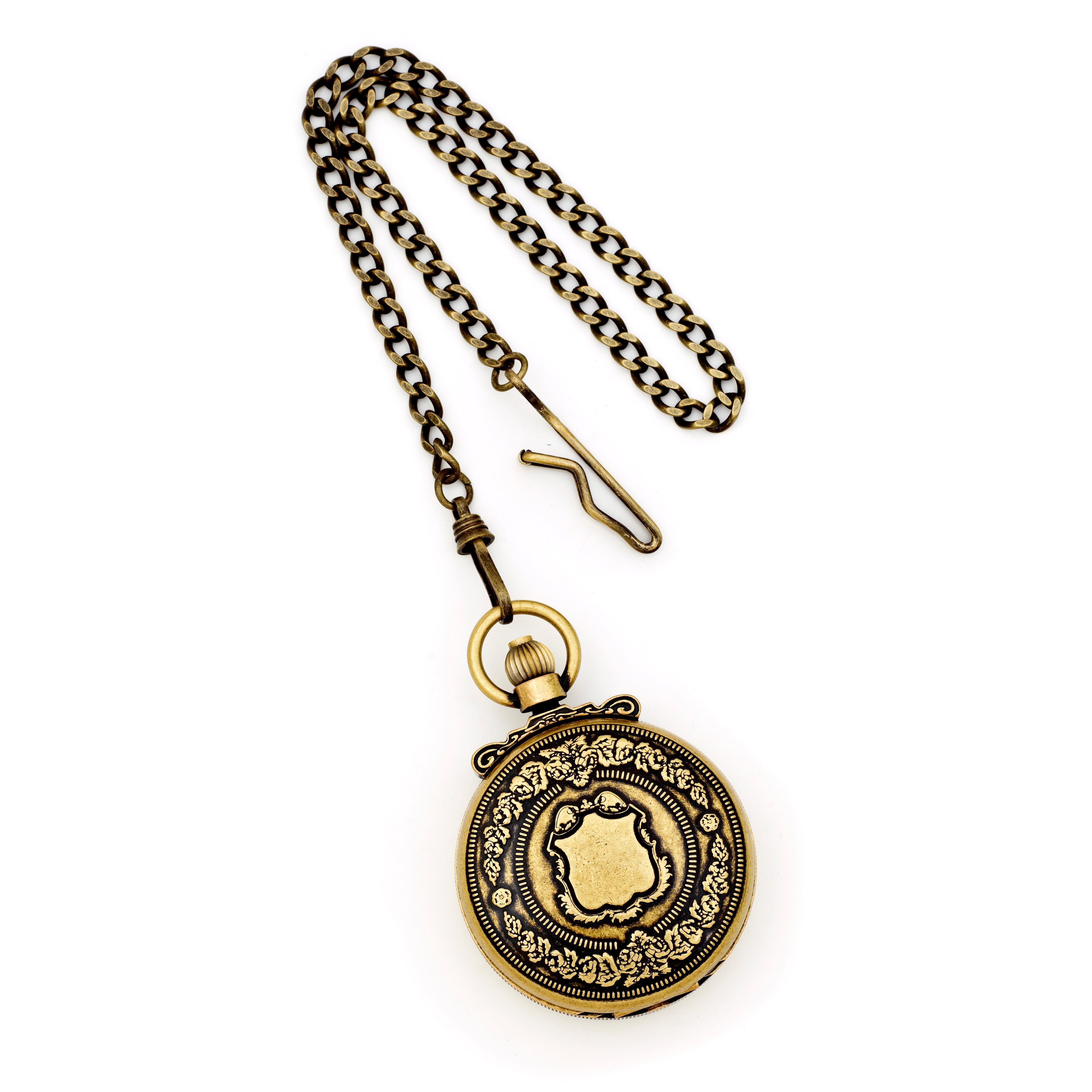 Charles Hubert Antique Gold-finish Skeleton Pocket Watch