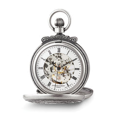 Charles Hubert Antique Chrome-finish Skeleton Pocket Watch