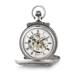 Charles Hubert Antique Chrome-finish Skeleton Pocket Watch