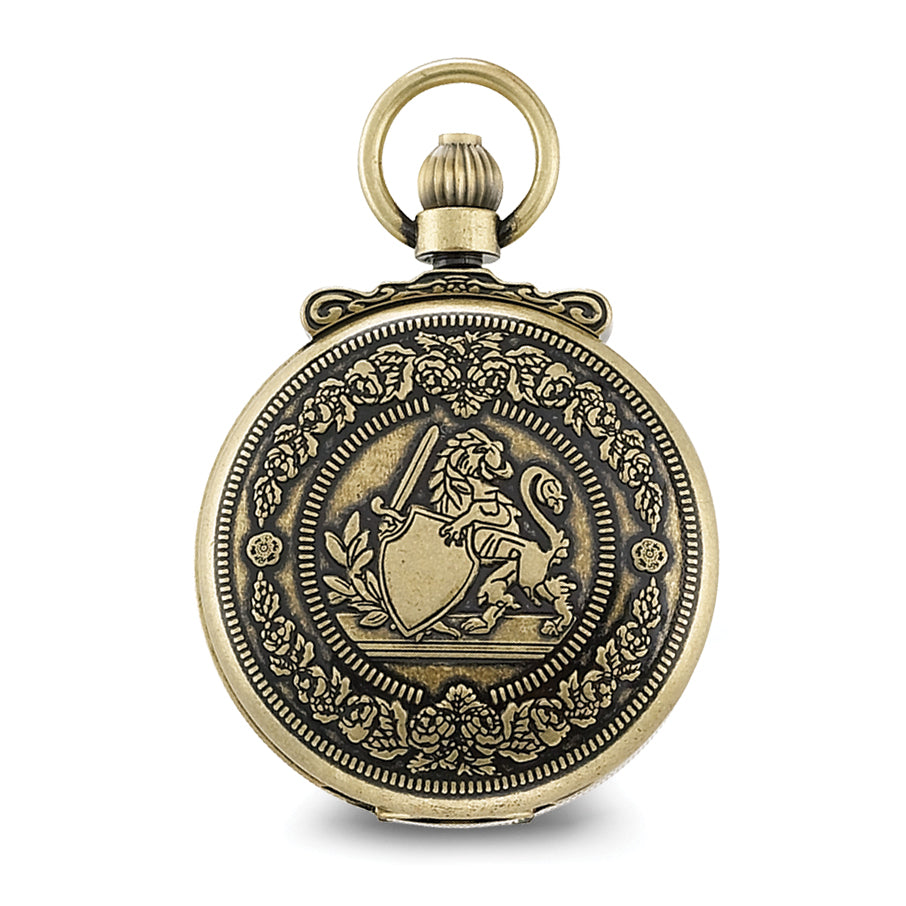 Charles Hubert Antique Gold-finish Lion Crest Pocket Watch