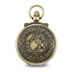 Charles Hubert Antique Gold-finish Lion Crest Pocket Watch