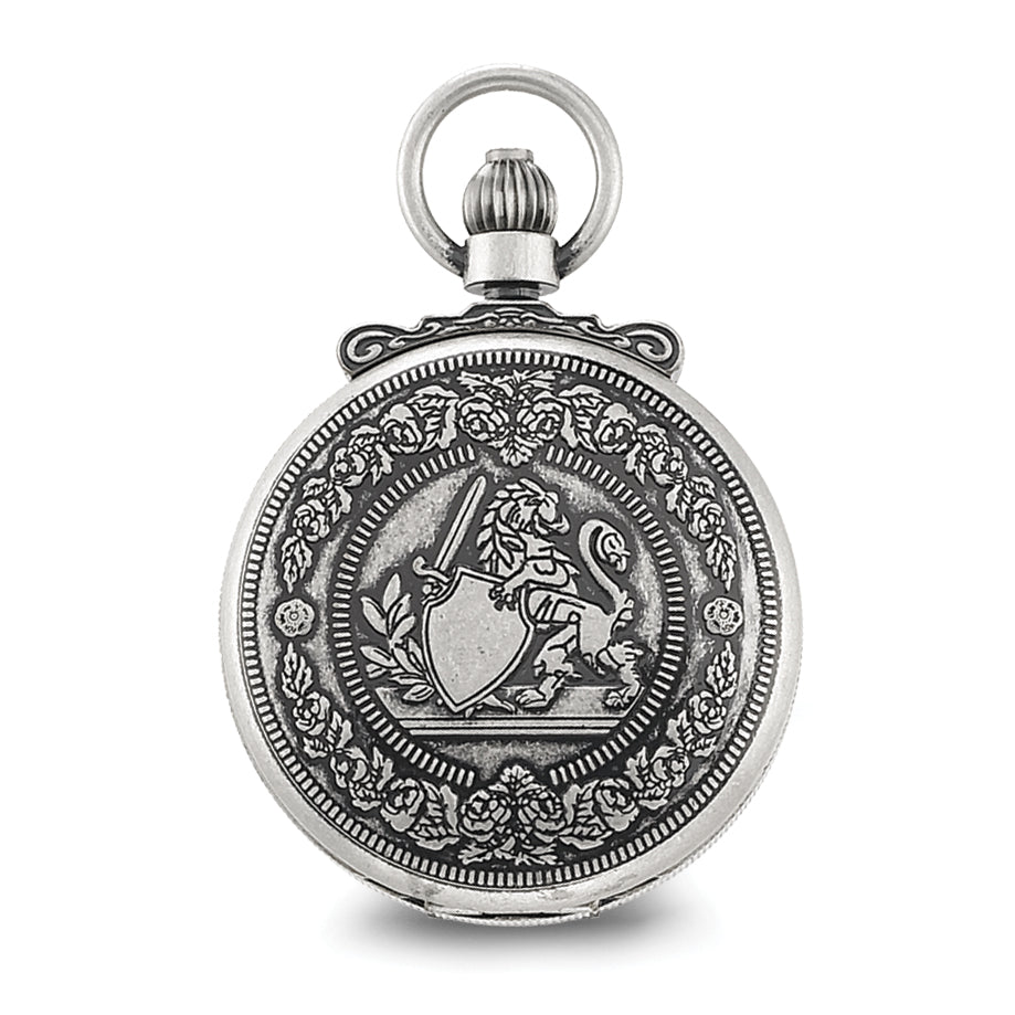 Charles Hubert Antique Chrome-finish Lion Crest Pocket Watch