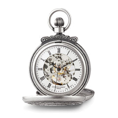 Charles Hubert Antique Chrome-finish Lion Crest Pocket Watch