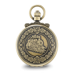 Charles Hubert Antique Gold-finish Steam Engine Pocket Watch