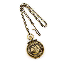 Charles Hubert Antique Gold-finish Steam Engine Pocket Watch